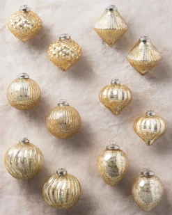 BH Essentials Mercury Glass Ornament Collection