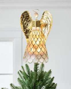 Capiz Angel Lighted Tree Toppers