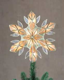 Capiz Snowflake Lighted Tree Toppers
