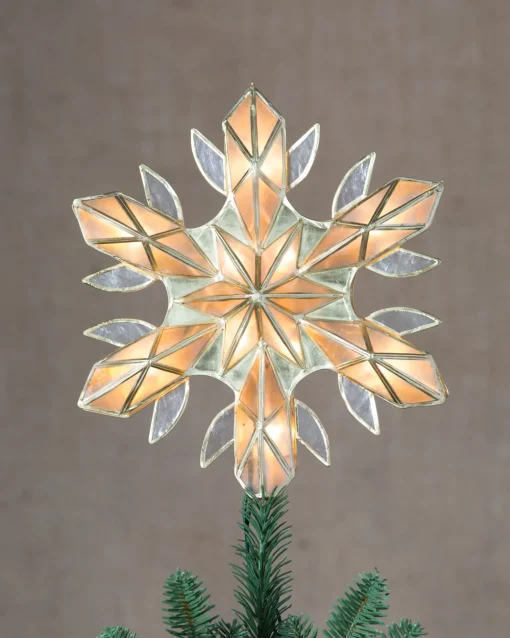 Capiz Snowflake Lighted Tree Toppers