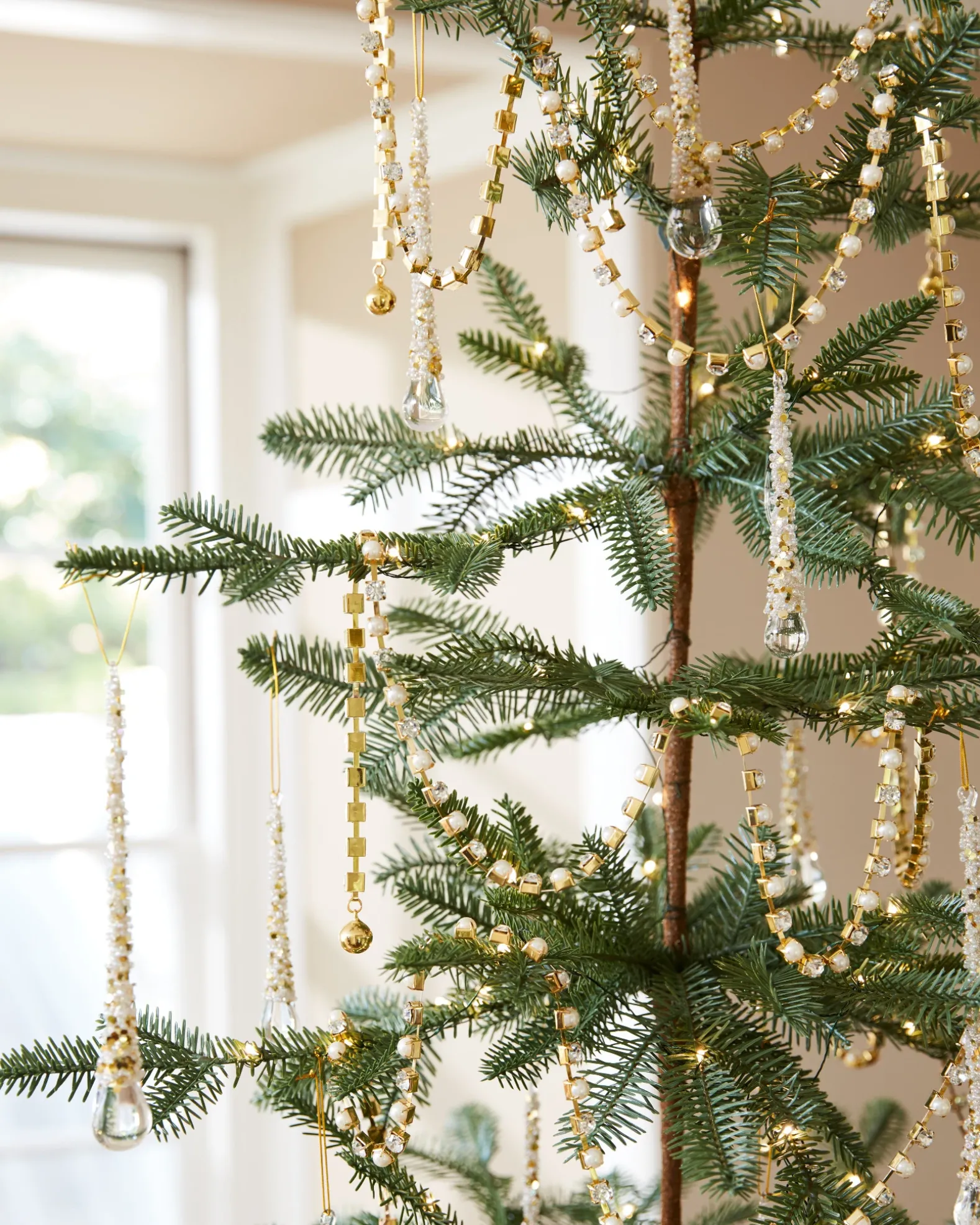 Crystal & Gold Christmas Tree Garlands