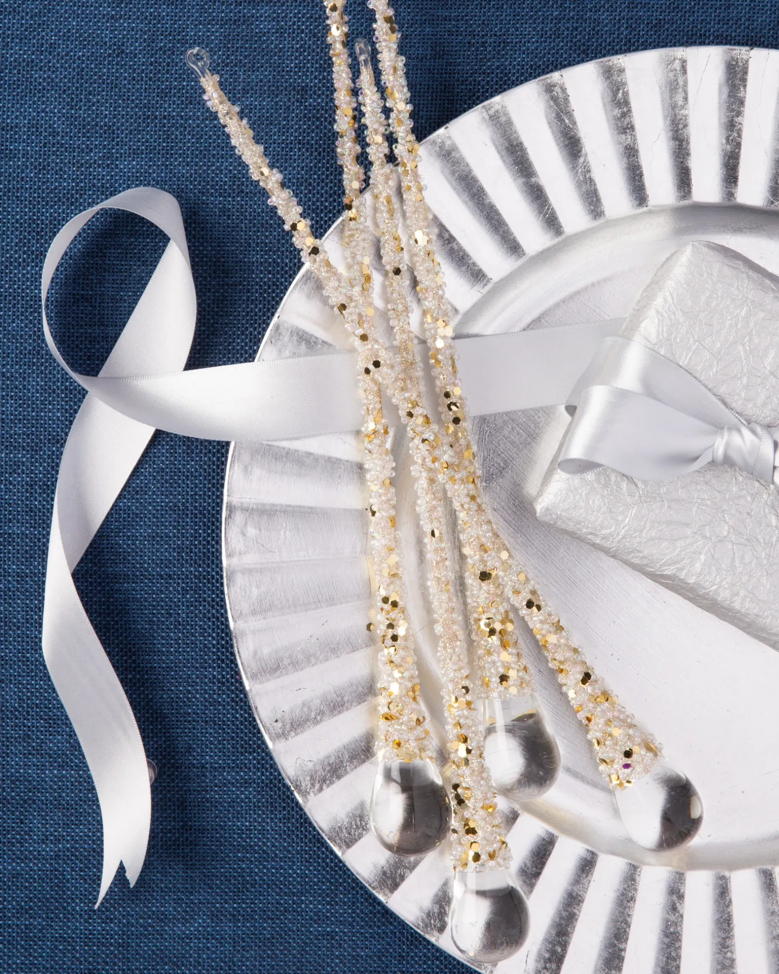 Icy Teardrop Ornament Collection