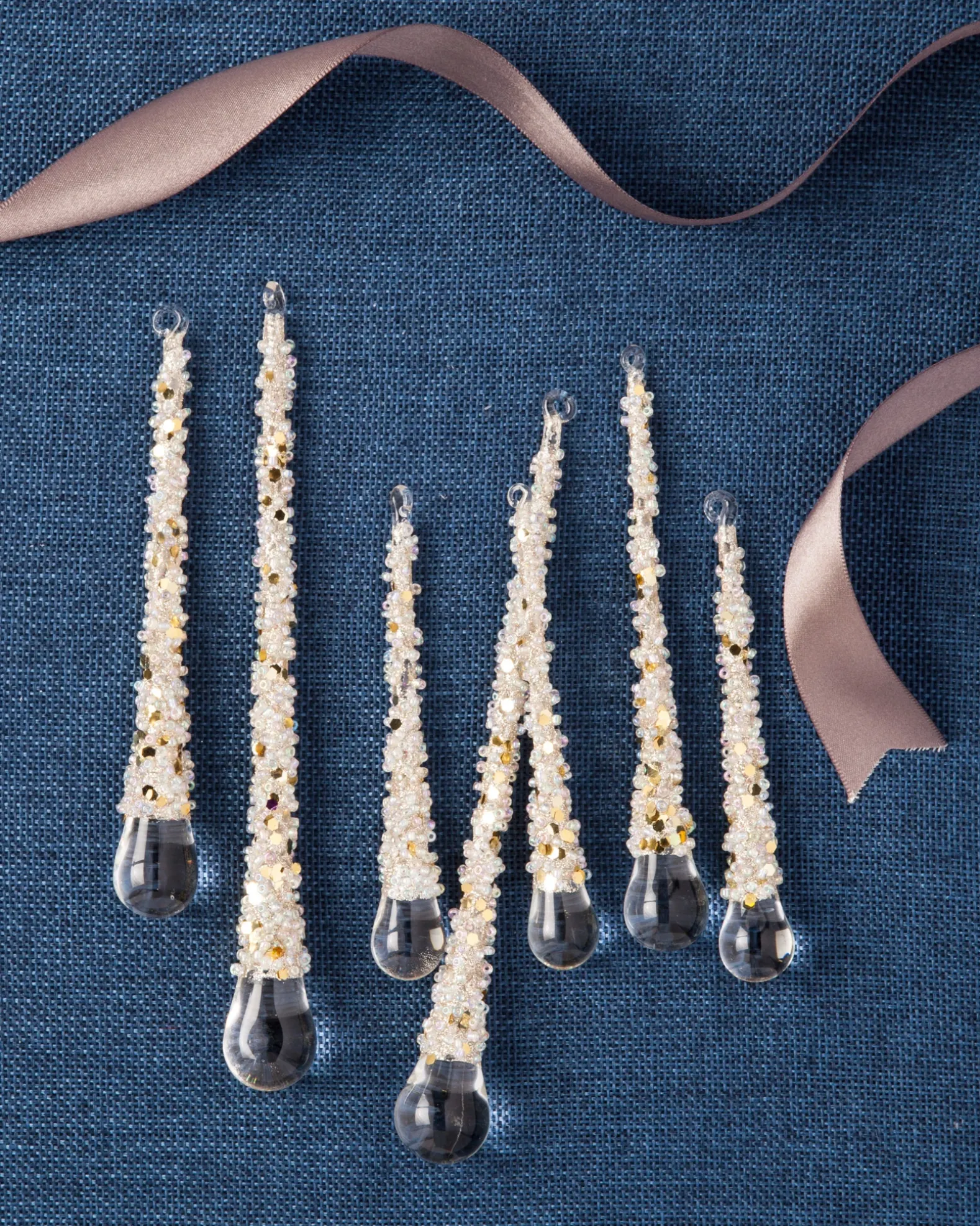 Icy Teardrop Ornament Collection