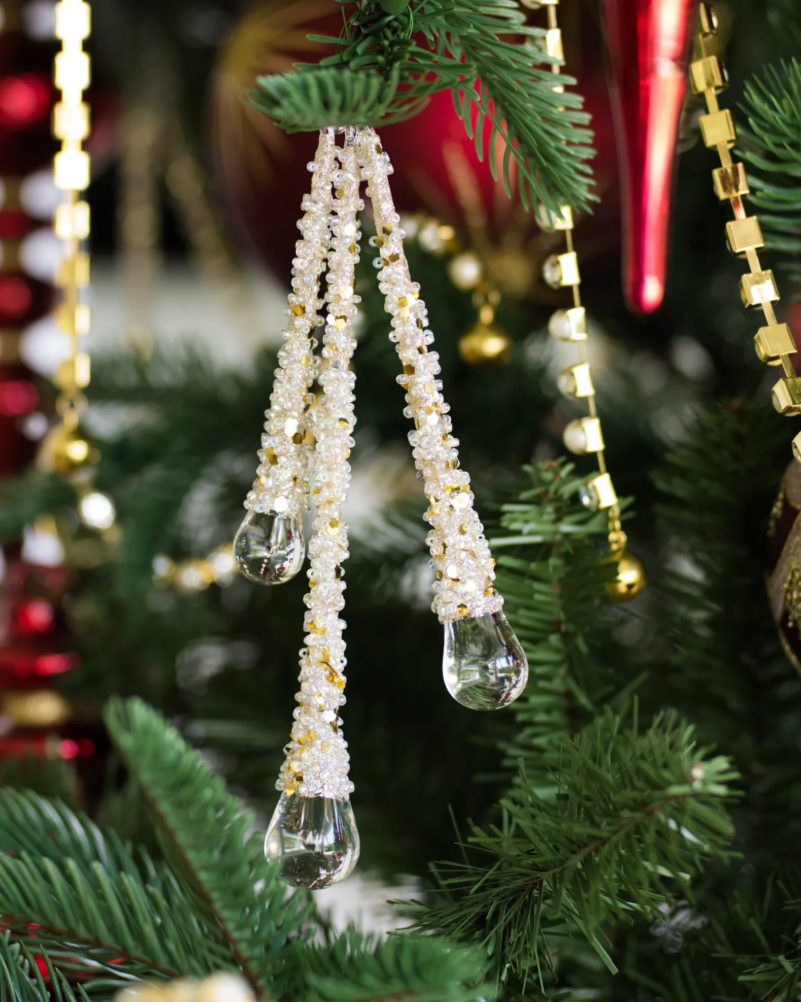 Icy Teardrop Ornament Collection