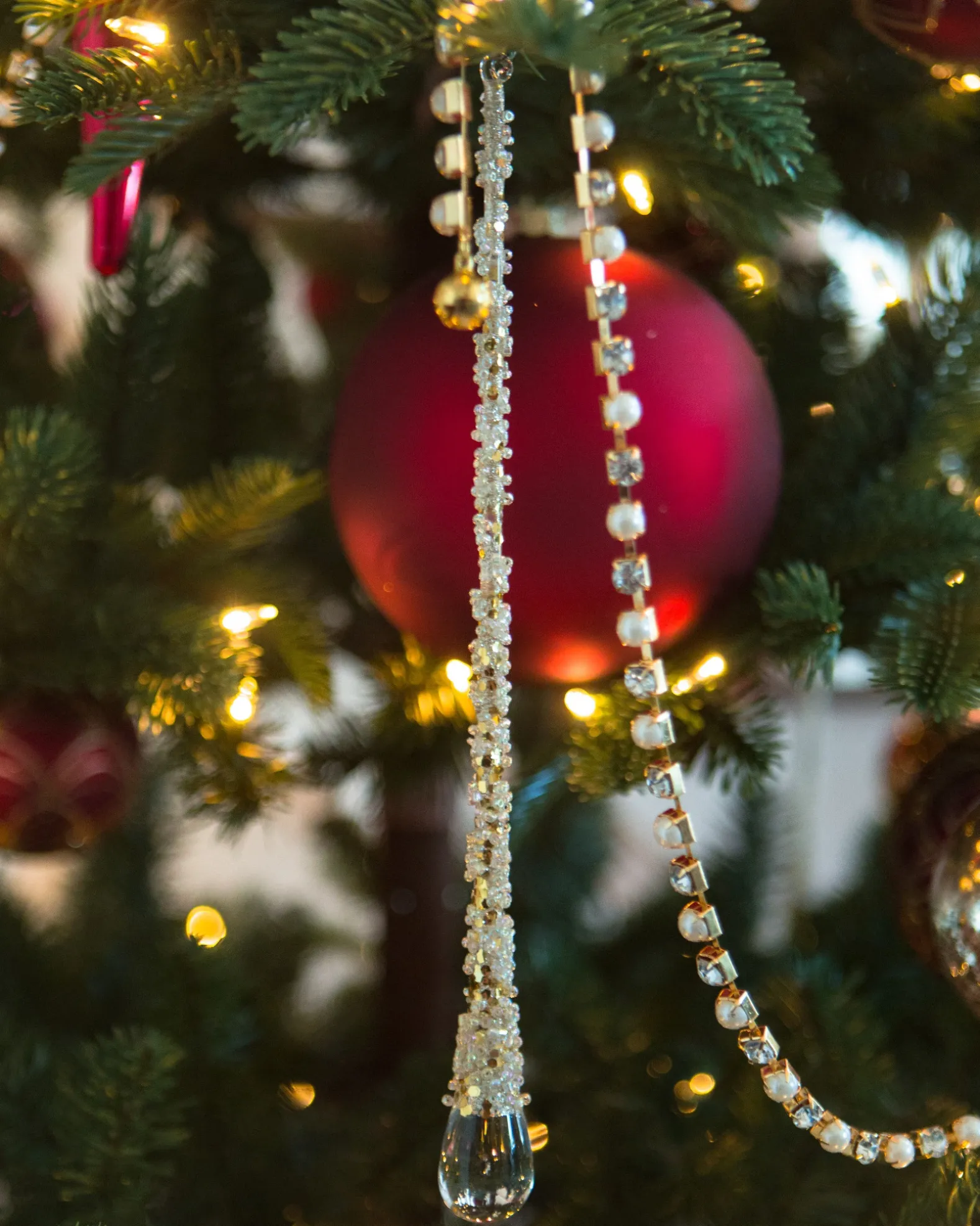 Icy Teardrop Ornament Collection