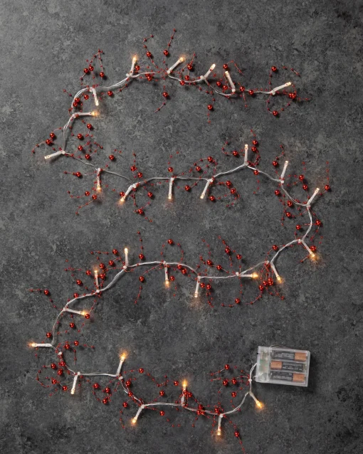 Lit Beaded Christmas Tree Garlands
