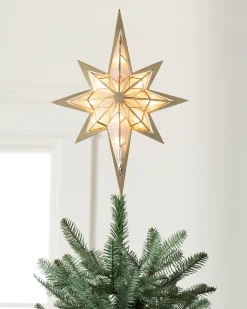 Lit Capiz Bethlehem Star Tree Toppers