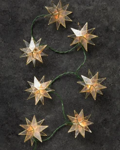 Lit Capiz Star Christmas Tree Garlands