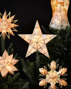 Lit Capiz Star Tree Toppers