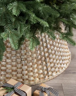 Metallic Basketweave Christmas Tree Collars