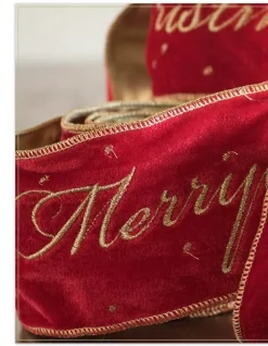 Velvet Merry Christmas Tree Ribbon