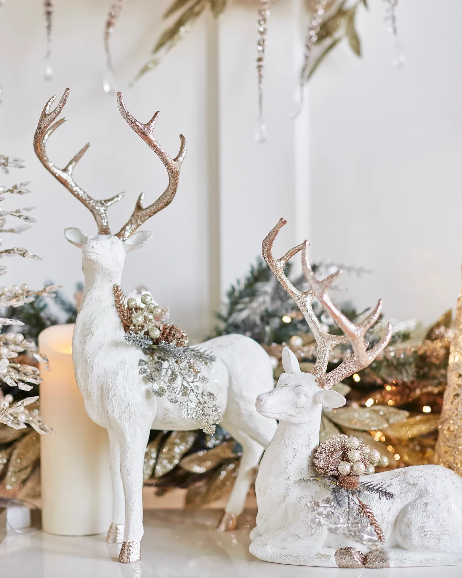Winter Frost Tabletop Deer